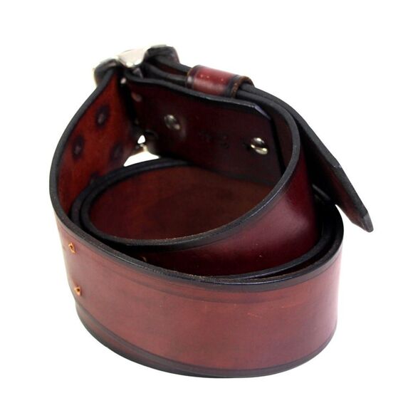 SADDLE BROWN GENUINE LEATHER 2"Wd CASUAL DRESS MARINAS MEN'S BELT Sz XXL (67T - Picture 5 of 12